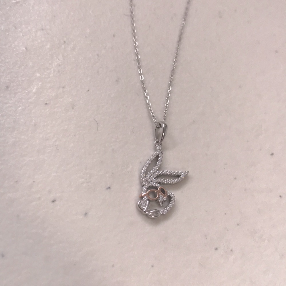 NWT Charmed aroma looney tunes 925 silver bunny necklace - Picture 2 of 5